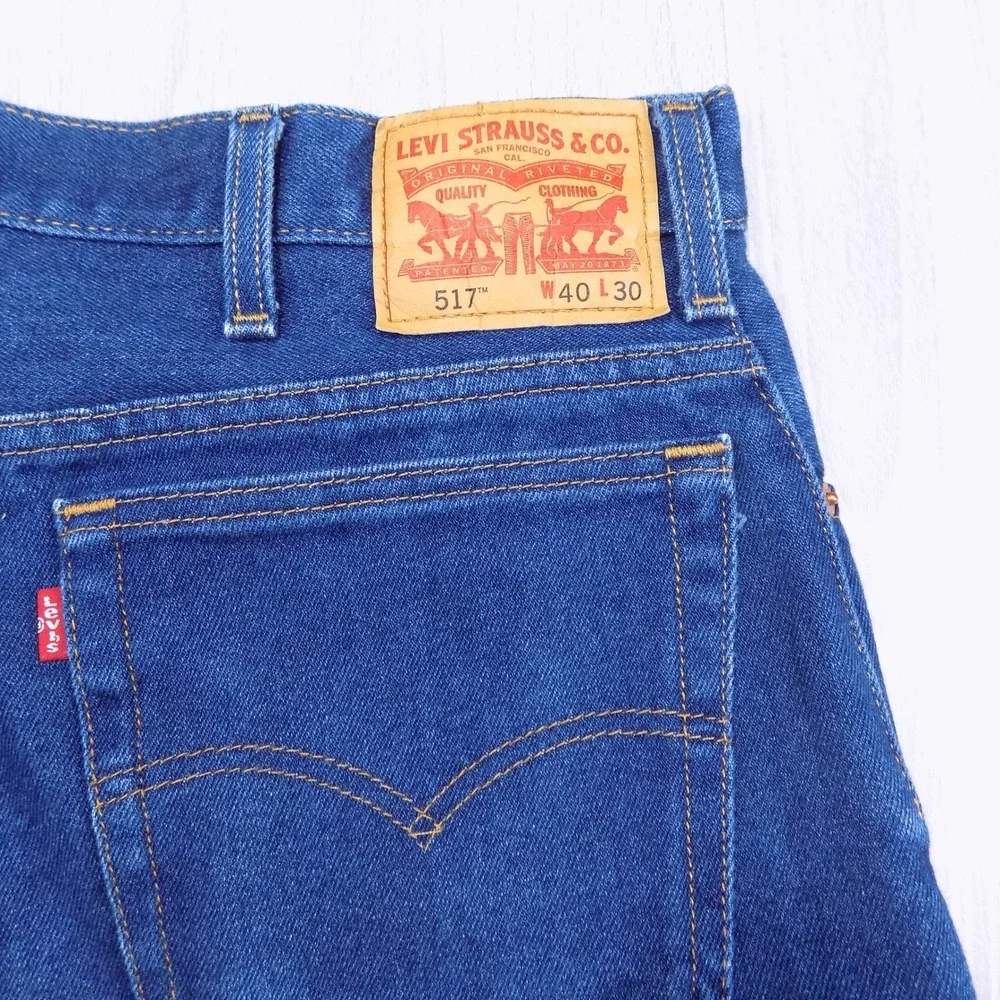 Levi's 517 Bootcut Mens Jeans Size 40x30 Blue Denim EUC Western Cowboy Workwear